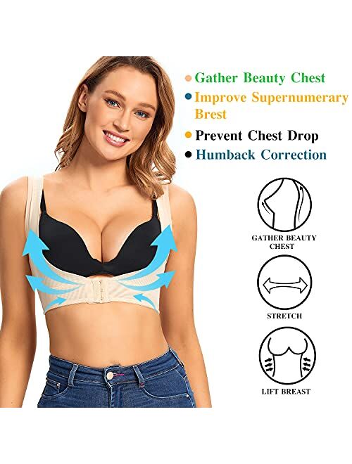 JOYSHAPER Chest Brace Up for Women Posture Corrector Shapewear Tops Back Support Bra X Strap Shaper Vest Tops