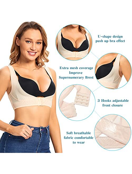 JOYSHAPER Chest Brace Up for Women Posture Corrector Shapewear Tops Back Support Bra X Strap Shaper Vest Tops