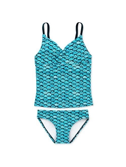 Mermaid Scale Coordinating Swimwear for Girls, Tankini Set, Top and Bottom Included, Mermaid Swimsuit for Girls