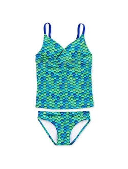 Mermaid Scale Coordinating Swimwear for Girls, Tankini Set, Top and Bottom Included, Mermaid Swimsuit for Girls