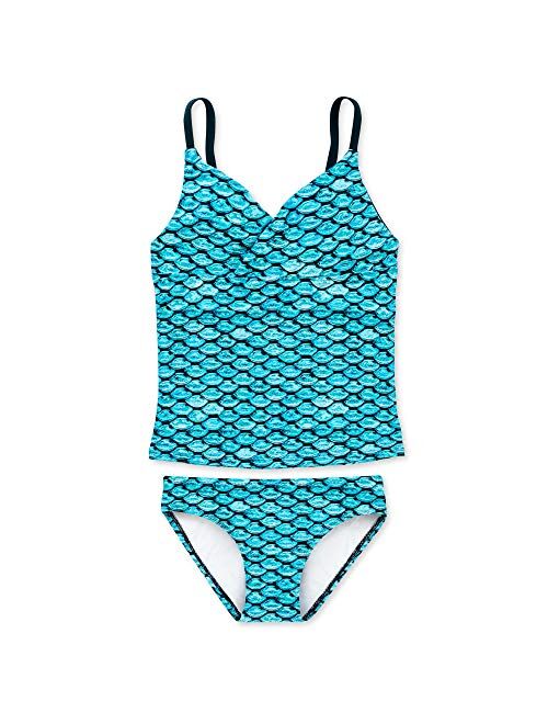 Fin Fun Mermaid Scale Coordinating Swimwear for Girls, Tankini Set, Top and Bottom Included, Mermaid Swimsuit for Girls