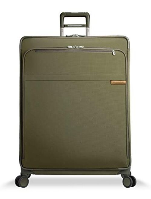 Briggs & Riley Baseline-Softside CX Expandable Medium Checked Spinner Luggage, Black, 25-Inch