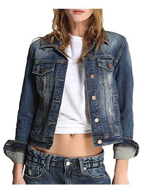 SUSIELADY Women Casual Denim Jacket Jeans Tops Half Sleeve Trucker Coat Outerwear Girls Fashion Slim Outercoat Windbreaker