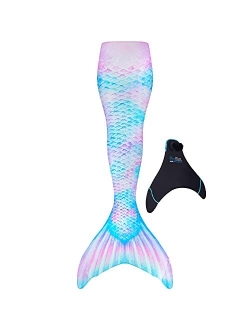 Limited Edition Wear-Resistant Mermaid Tail for Swimming, Kids and Adults, Monofin Included, for Girls and Boys, Bahama Blush, Adult Small