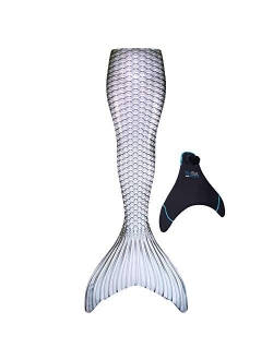 Limited Edition Wear-Resistant Mermaid Tail for Swimming, Kids and Adults, Monofin Included, for Girls and Boys, Bahama Blush, Adult Small