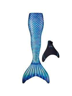 Limited Edition Wear-Resistant Mermaid Tail for Swimming, Kids and Adults, Monofin Included, for Girls and Boys, Bahama Blush, Adult Small