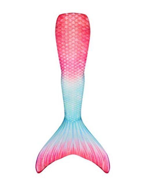 Fin Fun Limited Edition Wear-Resistant Mermaid Tail for Swimming, Kids and Adults, Monofin Included, for Girls and Boys, Bahama Blush, Adult Small