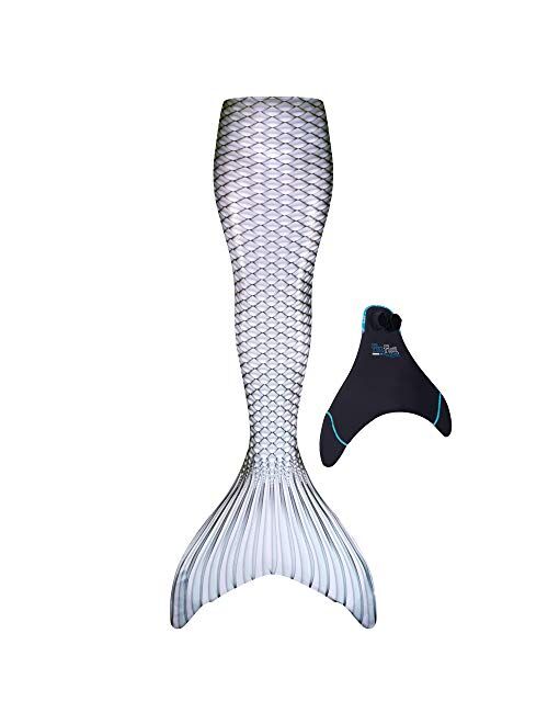 Fin Fun Limited Edition Wear-Resistant Mermaid Tail for Swimming, Kids and Adults, Monofin Included, for Girls and Boys, Bahama Blush, Adult Small