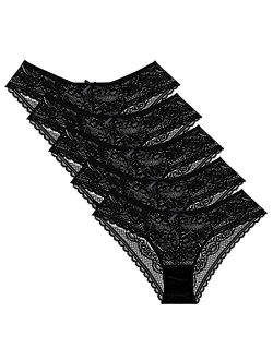 Lace Panties for Women Ultra Thin Sexy Lace Underwear Briefs 5-Pack