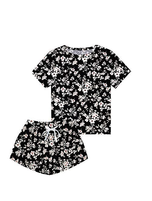 FallSweet Women's Pajamas Set Short Sleeves Printed Sleepwear