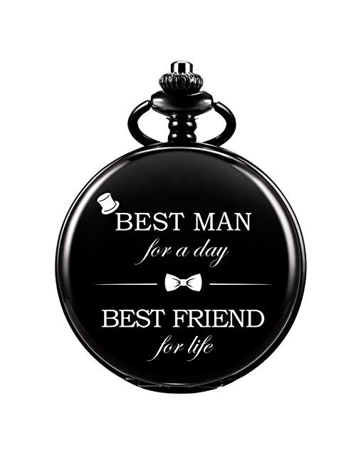 SIBOSUN Pocket Watch Men Personalized Chain Quartz to My Brother Engraved