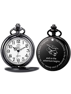 Graduation for Him - Pocket Watch - Engraved Graduation Perfect College/High School Graduation or for Son | Him | for Classmates
