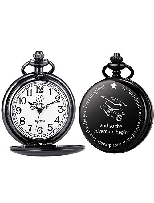 SIBOSUN Graduation for Him - Pocket Watch - Engraved Graduation – Perfect College/High School Graduation or for Son | Him | for Classmates