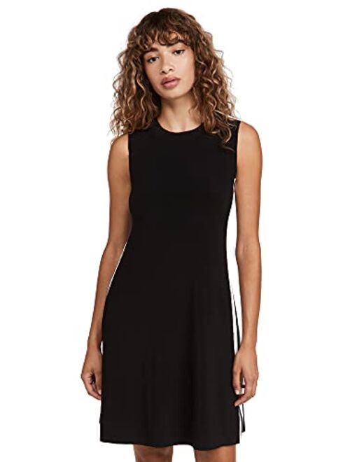 Norma Kamali Women's Side Stripe Sleeveless Swing Dress