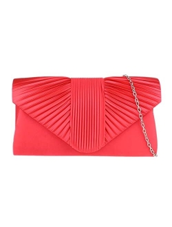 Girly Handbags Women Pleated Satin Clutch Bag