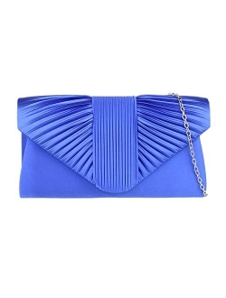 Girly Handbags Women Pleated Satin Clutch Bag