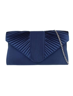 Girly Handbags Women Pleated Satin Clutch Bag