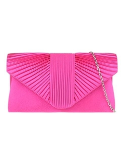 Girly Handbags Women Pleated Satin Clutch Bag