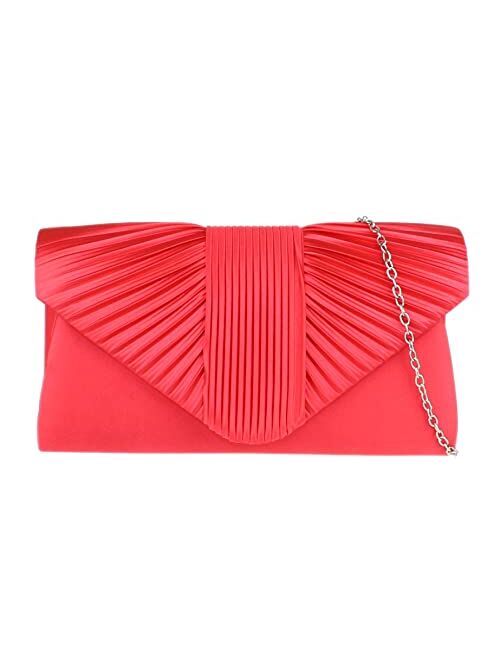 Girly Handbags Women Pleated Satin Clutch Bag