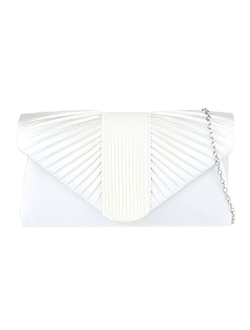 Girly Handbags Women Pleated Satin Clutch Bag