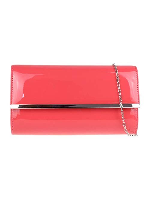 Girly Handbags Glossy Frame Clutch Bag