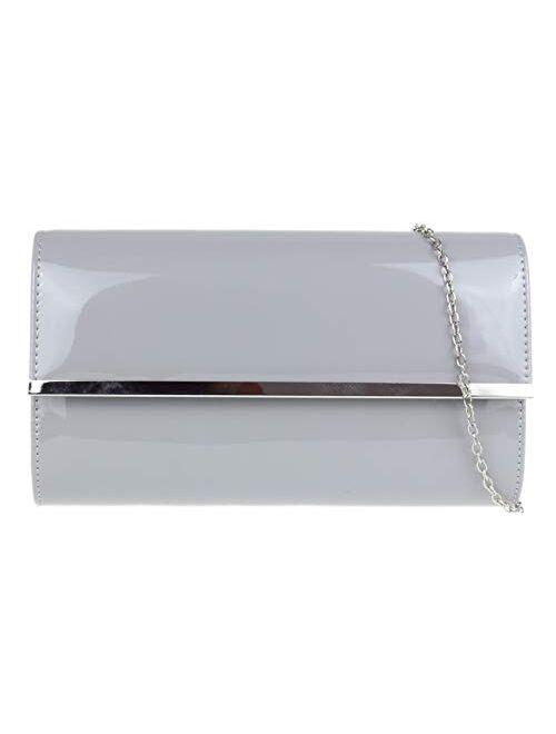 Girly Handbags Glossy Frame Clutch Bag