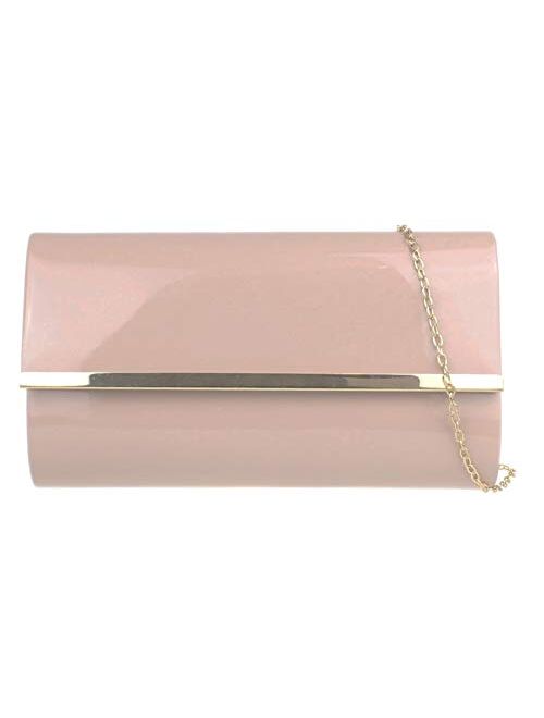 Girly Handbags Glossy Frame Clutch Bag