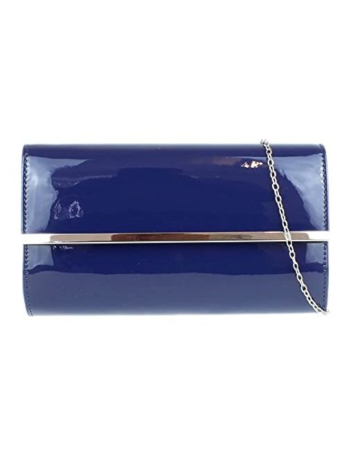 Girly Handbags Glossy Frame Clutch Bag