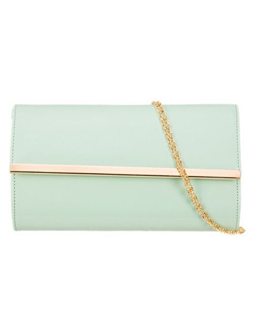 Girly Handbags Glossy Frame Clutch Bag