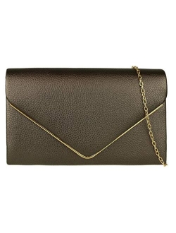 Girly Handbags Metallic Frame Clutch Bag