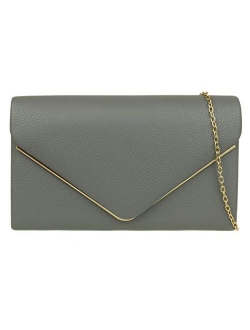 Girly Handbags Metallic Frame Clutch Bag