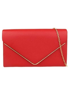 Girly Handbags Metallic Frame Clutch Bag