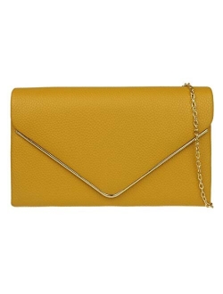 Girly Handbags Metallic Frame Clutch Bag