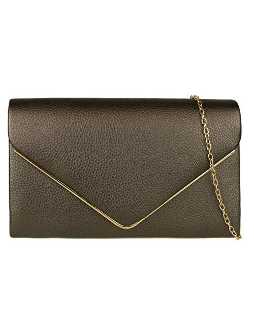 Girly Handbags Metallic Frame Clutch Bag