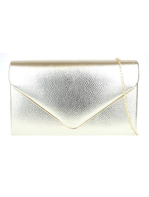 Girly Handbags Metallic Frame Clutch Bag