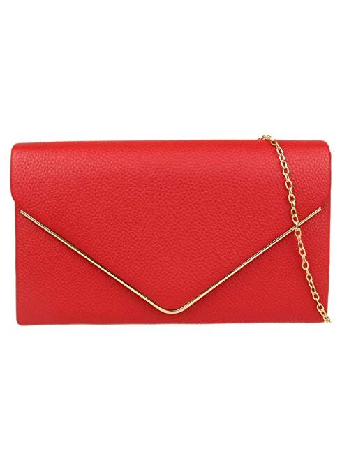 Girly Handbags Metallic Frame Clutch Bag