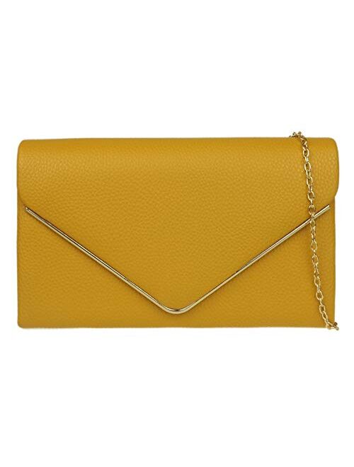 Girly Handbags Metallic Frame Clutch Bag