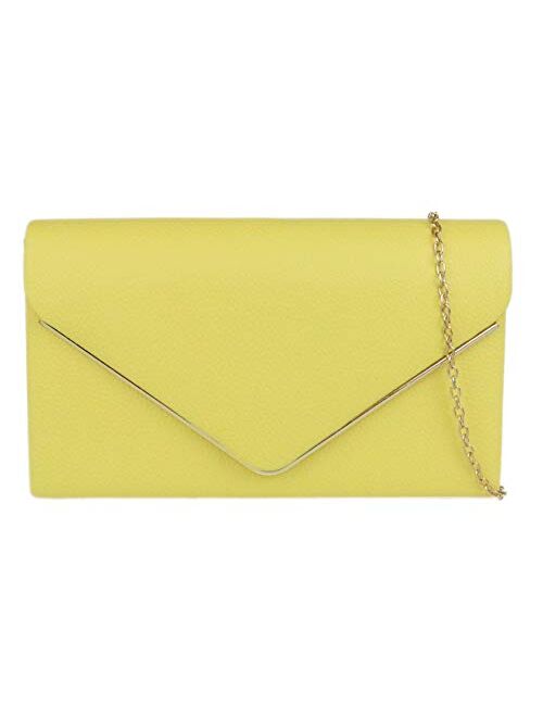 Girly Handbags Metallic Frame Clutch Bag