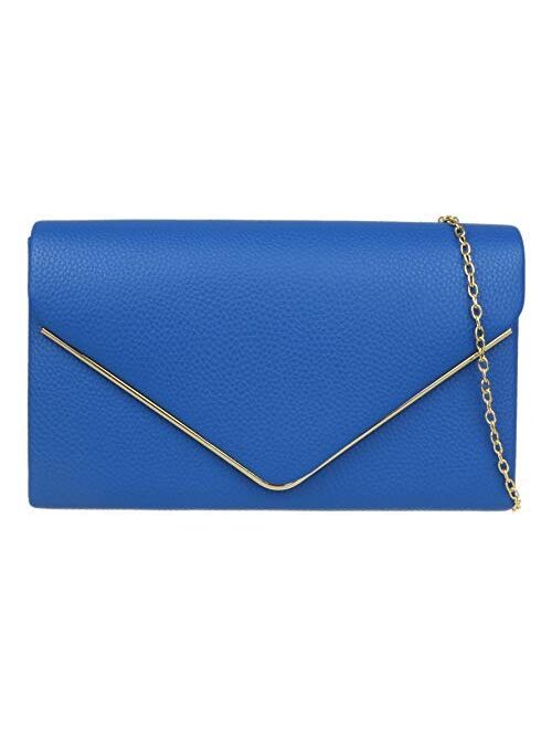 Girly Handbags Metallic Frame Clutch Bag