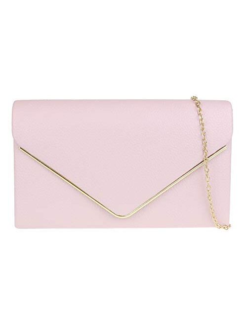 Girly Handbags Metallic Frame Clutch Bag