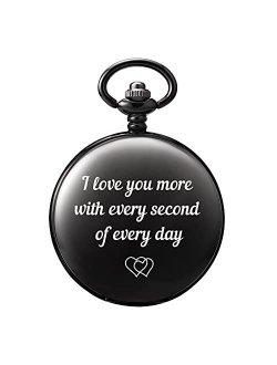 Pocket Watch to Husband Wife Boyfriend Girlfriend Birthday Personalized Engraving Gifts for Men Women Valentine's Day Christmas