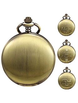 Pocket Watch Personalized Engraved Pocket Watch with Chain Men's Birthday Father's Day Father's Day Gift