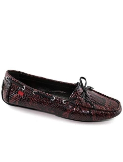 Women's Casual Comfort Genuine Leather Driving Moccasins Classic Tie-Bow Slip On Driving Loafer Flat Shoe