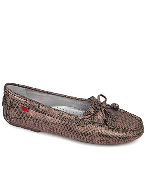 Marc Joseph New York Women's Casual Comfort Genuine Leather Driving Moccasins Classic Tie-Bow Slip On Driving Loafer Flat Shoe