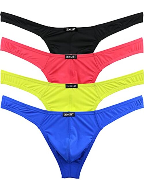 IKINGSKY Men's Pouch G-string Underwear Big Package Y-Back Panties  Breathable Bulge Thong