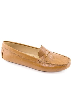 MJNY Womens Casual Comfortable Genuine Leather Lightweight Driving Moccasins Classic Fashion Penny Slip On Ladies Driving Loafer Flat Shoes