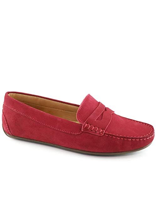 Marc Joseph New York MJNY Womens Casual Comfortable Genuine Leather Lightweight Driving Moccasins Classic Fashion Penny Slip On Ladies Driving Loafer Flat Shoes