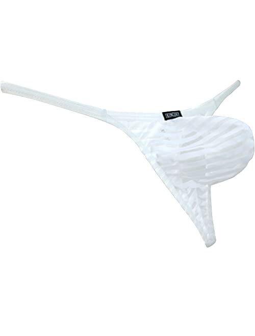 IKINGSKY Men's Sexy Little Thong Underwear See Through Pouch G-String Under Panties