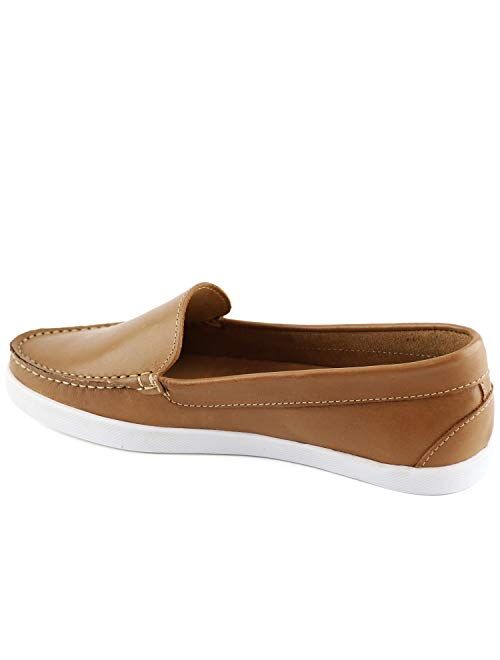 Marc Joseph New York MJNY Womens Casual Comfortable Genuine Leather Lightweight Driving Moccasins Classic Fashion Venetian Slip On Ladies Driving Loafer Flat Boat Shoes