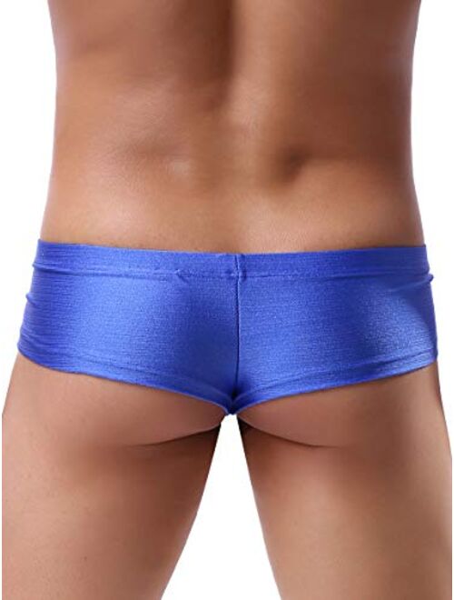 iKingsky Men's Cheeky Thong Underwear Sexy Mini Cheek Boxer Briefs